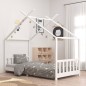 vidaXL Estructura de cama infantil madera maciza pino blanco 90x200 cm vidaXL Estructura de cama infantil madera maciza pino blanco 90x200 cm
