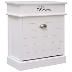 vidaXL Mueble zapatero de madera de Paulownia blanco 50x28x58 cm
