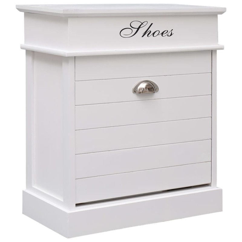 vidaXL Mueble zapatero de madera de Paulownia blanco 50x28x58 cm vidaXL Mueble zapatero de madera de Paulownia blanco 50x28x58 cm