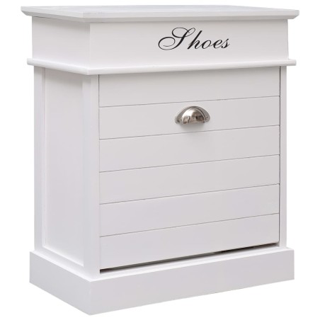 vidaXL Mueble zapatero de madera de Paulownia blanco 50x28x58 cm