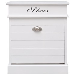 vidaXL Mueble zapatero de madera de Paulownia blanco 50x28x58 cm