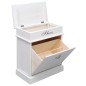 vidaXL Mueble zapatero de madera de Paulownia blanco 50x28x58 cm vidaXL Mueble zapatero de madera de Paulownia blanco 50x28x58 cm
