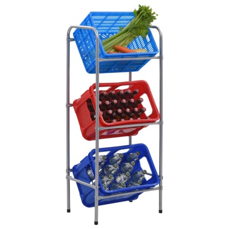 vidaXL Estantería almacenaje para 3 cajas acero plateado 50x33x116 cm