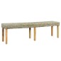vidaXL Banco de ratán kubu natural y madera maciza de mango 160 cm vidaXL Banco de ratán kubu natural y madera maciza de mango 160 cm