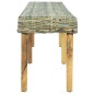 vidaXL Banco de ratán kubu natural y madera maciza de mango 160 cm vidaXL Banco de ratán kubu natural y madera maciza de mango 160 cm