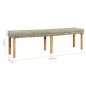 vidaXL Banco de ratán kubu natural y madera maciza de mango 160 cm vidaXL Banco de ratán kubu natural y madera maciza de mango 160 cm