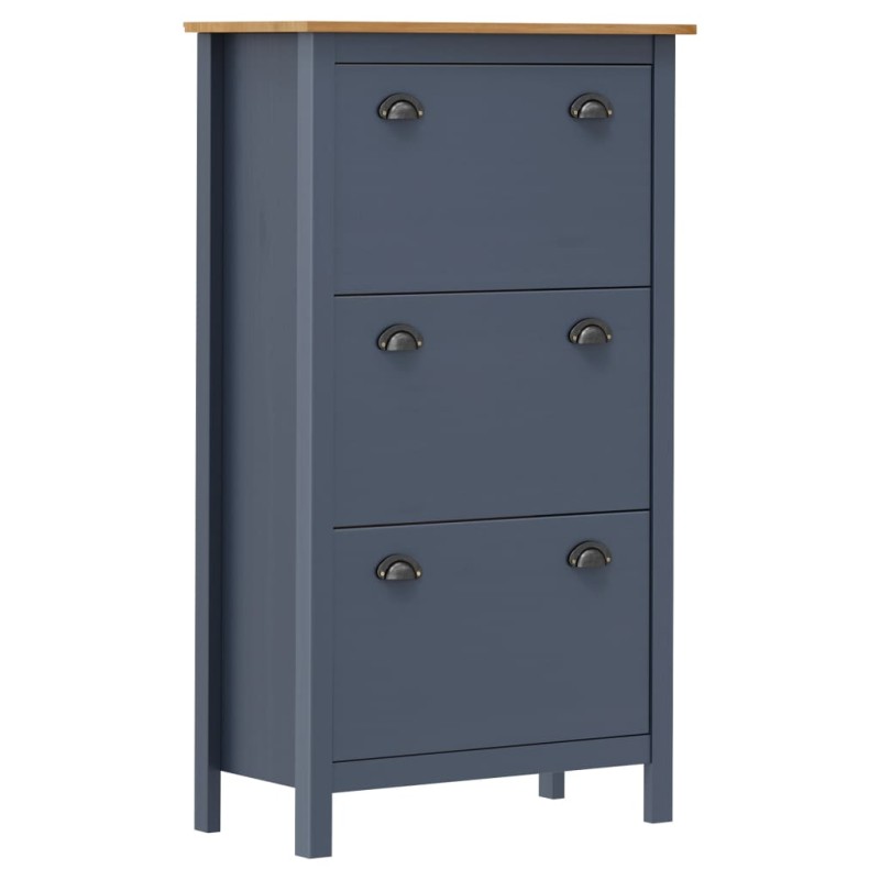 vidaXL Mueble zapatero Hill madera pino gris 72x35x124 cm vidaXL Mueble zapatero Hill madera pino gris 72x35x124 cm