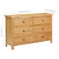 vidaXL Cajonera de madera de roble macizo 105x33,5x73 cm vidaXL Cajonera de madera de roble macizo 105x33,5x73 cm