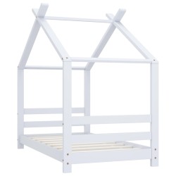 vidaXL Estructura de cama infantil madera maciza pino blanco 70x140 cm