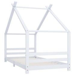 vidaXL Estructura de cama infantil madera maciza pino blanco 90x200 cm