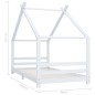 vidaXL Estructura de cama infantil madera maciza pino blanco 90x200 cm vidaXL Estructura de cama infantil madera maciza pino blanco 90x200 cm