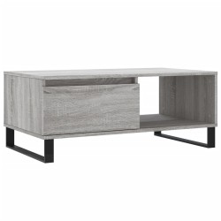 vidaXL Mesa de centro madera contrachapada gris Sonoma 90x50x36,5 cm