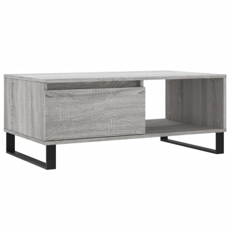 vidaXL Mesa de centro madera contrachapada gris Sonoma 90x50x36,5 cm