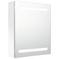 vidaXL Armario de baño con espejo LED blanco brillante 50x14x60 cm