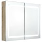vidaXL Armario de baño con espejo y LED color roble 80x12x68 cm vidaXL Armario de baño con espejo y LED color roble 80x12x68 cm