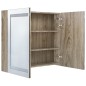 vidaXL Armario de baño con espejo y LED color roble 80x12x68 cm vidaXL Armario de baño con espejo y LED color roble 80x12x68 cm