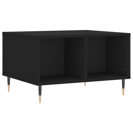 vidaXL Mesa de centro madera contrachapada negro 60x50x36,5 cm