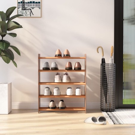 vidaXL Mueble zapatero de madera contrachapada marrón 65x24x81 cm