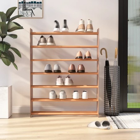 vidaXL Mueble zapatero de madera contrachapada marrón 90x24x117 cm