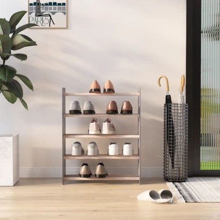 vidaXL Mueble zapatero de madera contrachapada gris 65x24x81 cm