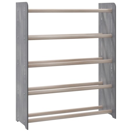 vidaXL Mueble zapatero de madera contrachapada gris 65x24x81 cm