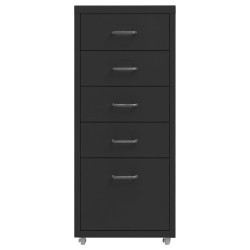 vidaXL Armario archivador móvil metal negro 28x41x69 cm