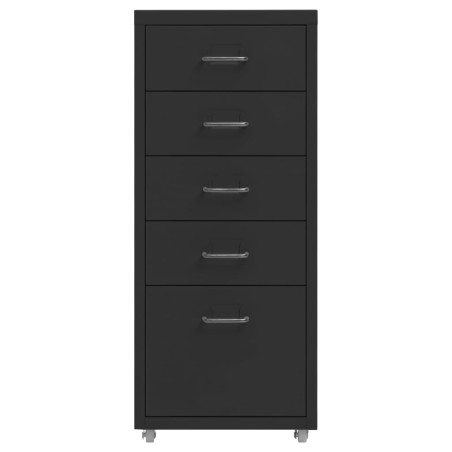 vidaXL Armario archivador móvil metal negro 28x41x69 cm
