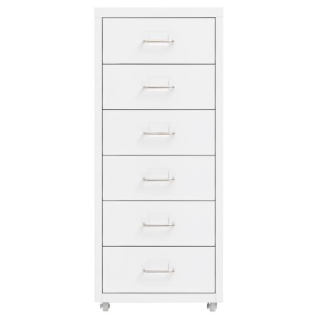 vidaXL Armario archivador móvil metal blanco 28x41x69 cm