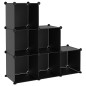 vidaXL Estantería de cubos con 6 compartimentos negro PP vidaXL Estantería de cubos con 6 compartimentos negro PP