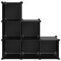 vidaXL Estantería de cubos con 6 compartimentos negro PP vidaXL Estantería de cubos con 6 compartimentos negro PP