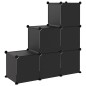 vidaXL Estantería de cubos con 6 compartimentos negro PP vidaXL Estantería de cubos con 6 compartimentos negro PP