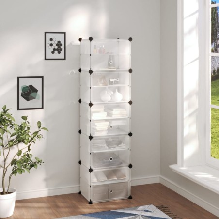 vidaXL Zapatero PP transparente 44x31,5x153,5 cm