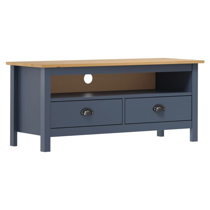 vidaXL Mueble de TV Hill madera maciza de pino gris 110x40x47 cm