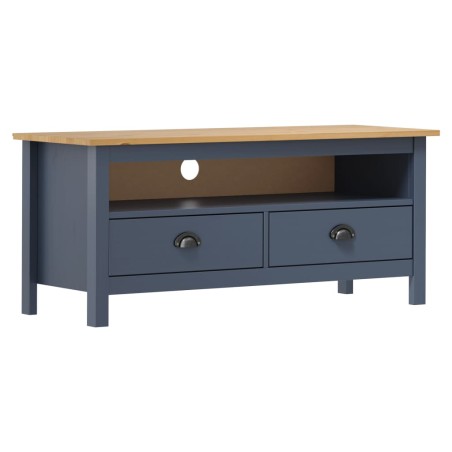 vidaXL Mueble de TV Hill madera maciza de pino gris 110x40x47 cm
