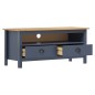 vidaXL Mueble de TV Hill madera maciza de pino gris 110x40x47 cm