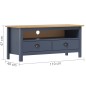 vidaXL Mueble de TV Hill madera maciza de pino gris 110x40x47 cm
