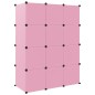 vidaXL Estantería infantil de cubos con 12 compartimentos rosa PP vidaXL Estantería infantil de cubos con 12 compartimentos rosa PP