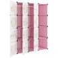 vidaXL Estantería infantil de cubos con 12 compartimentos rosa PP vidaXL Estantería infantil de cubos con 12 compartimentos rosa PP