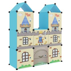 vidaXL Estantería infantil de cubos con 8 compartimentos azul PP