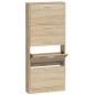 vidaXL Mueble zapatero madera contrachapada color roble 59x17x150 cm vidaXL Mueble zapatero madera contrachapada color roble 59x17x150 cm