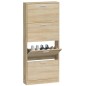 vidaXL Mueble zapatero madera contrachapada color roble 59x17x150 cm vidaXL Mueble zapatero madera contrachapada color roble 59x17x150 cm