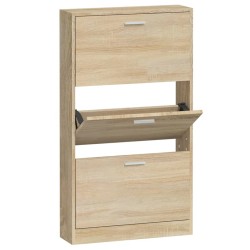 vidaXL Mueble zapatero madera contrachapada color roble 59x17x108 cm