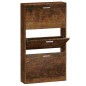 vidaXL Mueble zapatero madera contrachapada roble ahumado 59x17x108 cm vidaXL Mueble zapatero madera contrachapada roble ahumado 59x17x108 cm