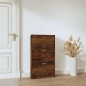 vidaXL Mueble zapatero madera contrachapada roble ahumado 59x17x108 cm vidaXL Mueble zapatero madera contrachapada roble ahumado 59x17x108 cm