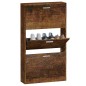 vidaXL Mueble zapatero madera contrachapada roble ahumado 59x17x108 cm vidaXL Mueble zapatero madera contrachapada roble ahumado 59x17x108 cm
