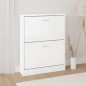 vidaXL Mueble zapatero madera contrachapada blanco brillo 59x17x81 cm