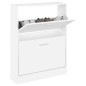 vidaXL Mueble zapatero madera contrachapada blanco brillo 59x17x81 cm
