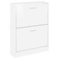 vidaXL Mueble zapatero madera contrachapada blanco brillo 59x17x81 cm
