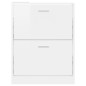 vidaXL Mueble zapatero madera contrachapada blanco brillo 59x17x81 cm