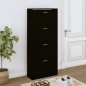 vidaXL Mueble zapatero madera contrachapada negro 63x24x147 cm vidaXL Mueble zapatero madera contrachapada negro 63x24x147 cm